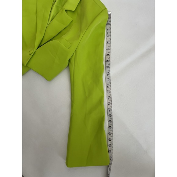 Meshki Luella Neon Green Women's Skirt Suit Cropped Blazer Small Casual Party - Picture 11 of 16